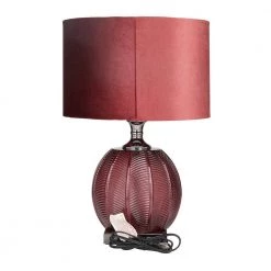 21 In. Red Velvet Glam Table Lamp by Litton Lane -Litton Lane Sales red litton lane table lamps 040052 66 1000