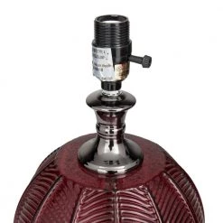 21 In. Red Velvet Glam Table Lamp by Litton Lane -Litton Lane Sales red litton lane table lamps 040052 77 1000
