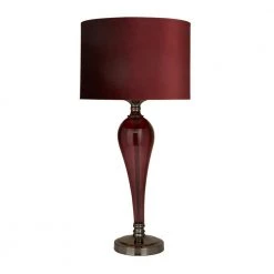 27 In. Red Velvet Glam Table Lamp by Litton Lane