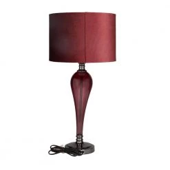 27 In. Red Velvet Glam Table Lamp by Litton Lane -Litton Lane Sales red litton lane table lamps 040480 66 1000