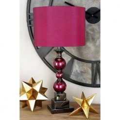 6 in. Dark Red Glass Table Lamp (Set of 2) by Litton Lane -Litton Lane Sales red litton lane table lamps 40101 31 1000