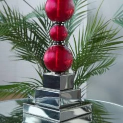 6 in. Dark Red Glass Table Lamp (Set of 2) by Litton Lane -Litton Lane Sales red litton lane table lamps 40101 4f 1000