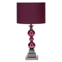 6 in. Dark Red Glass Table Lamp (Set of 2) by Litton Lane