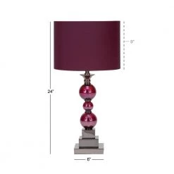 6 in. Dark Red Glass Table Lamp (Set of 2) by Litton Lane -Litton Lane Sales red litton lane table lamps 40101 76 1000