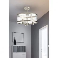 Merrick 3-Light 16.93 in. Dia Flush Mount Ceiling Fixture by Bromi Design 7 Merrick 3-Light 16.93 in. Dia Flush Mount Ceiling Fixture by Bromi Design -Litton Lane Sales sand nickel bromi design flush mount lights b6602 4f 1000