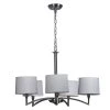 5-Light Satin Nickel Chandelier with Fabric Shade by Springdale Lighting -Litton Lane Sales satin nickel springdale lighting chandeliers sph16045 64 1000