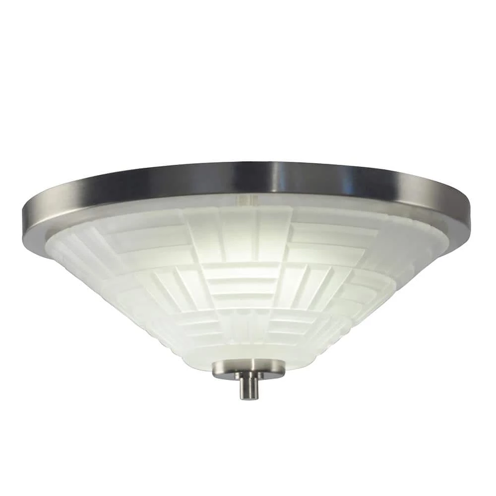 Houston 18-Watt Satin Nickel Integrated LED Ceiling Flush Mount by Springdale Lighting 3 Houston 18-Watt Satin Nickel Integrated LED Ceiling Flush Mount by Springdale Lighting