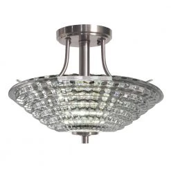 Wendy 18-Watt Satin Nickel Integrated LED Ceiling Semi-Flush Mount by Springdale Lighting