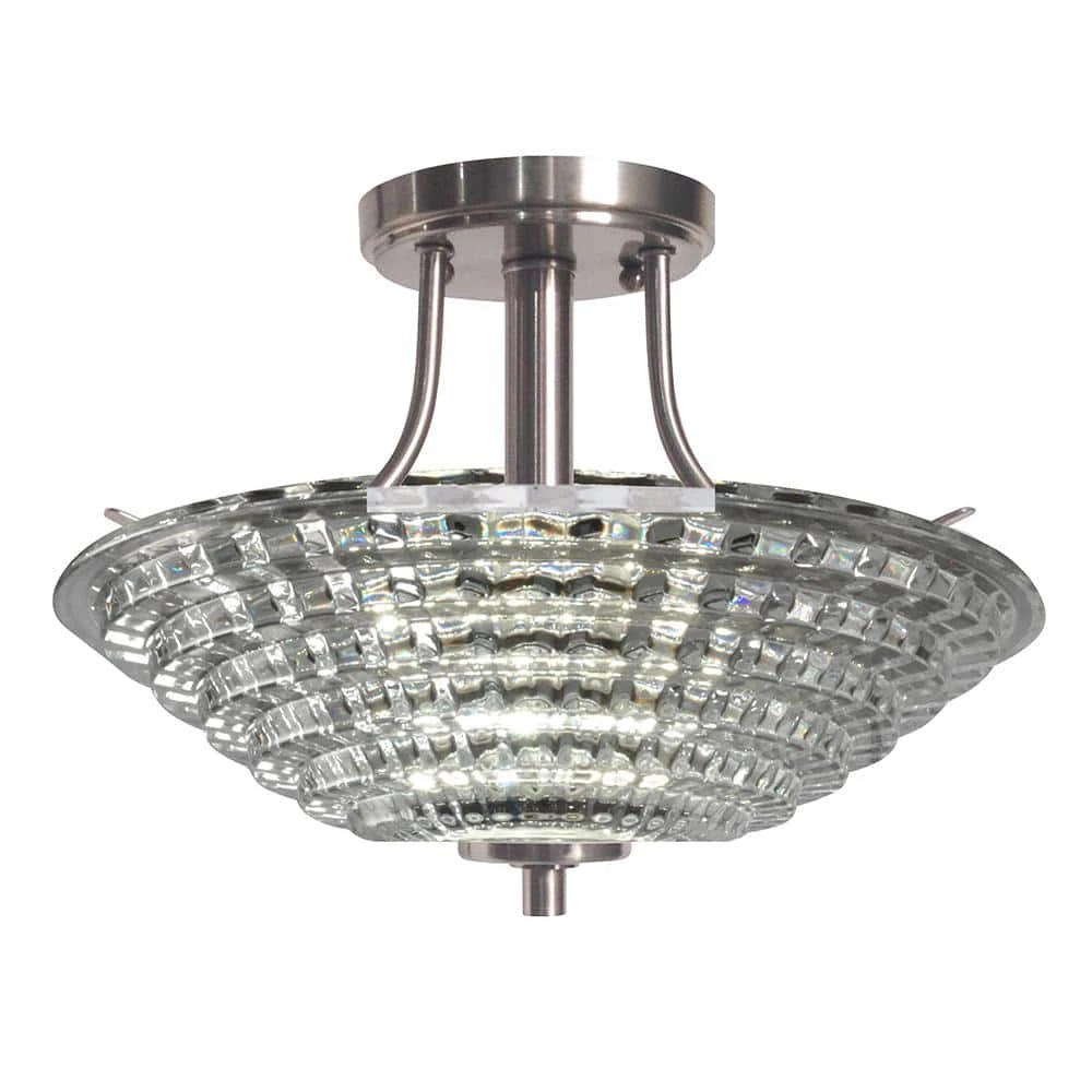 Wendy 18-Watt Satin Nickel Integrated LED Ceiling Semi-Flush Mount by Springdale Lighting 3 Wendy 18-Watt Satin Nickel Integrated LED Ceiling Semi-Flush Mount by Springdale Lighting