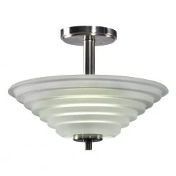 Solomon 18-Watt Satin Nickel Integrated LED Ceiling Semi-Flush Mount by Springdale Lighting