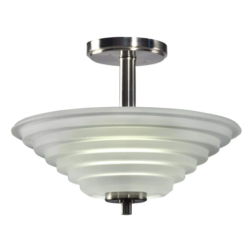Solomon 18-Watt Satin Nickel Integrated LED Ceiling Semi-Flush Mount by Springdale Lighting 3 Solomon 18-Watt Satin Nickel Integrated LED Ceiling Semi-Flush Mount by Springdale Lighting