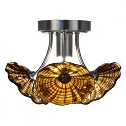 Moree 75-Watt Satin Nickel Integrated LED Ceiling Semi-Flush Mount by Springdale Lighting