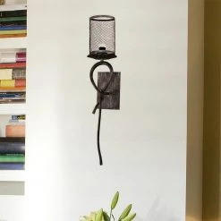 Desi 7.5-Watt Silk Black Integrated LED Wall Sconce by Springdale Lighting 8 Desi 7.5-Watt Silk Black Integrated LED Wall Sconce by Springdale Lighting -Litton Lane Sales silver black springdale lighting wall sconces spw15016led 31 1000