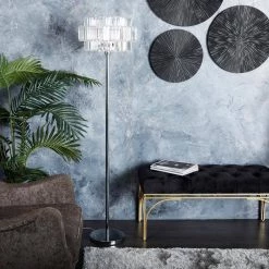 62 in. Silver Metal Contemporary Floor Lamp by Litton Lane -Litton Lane Sales silver litton lane floor lamps 041038 31 1000