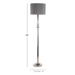 65 in. Silver Metal Floor Lamp by Litton Lane -Litton Lane Sales silver litton lane floor lamps 39999 76 1000