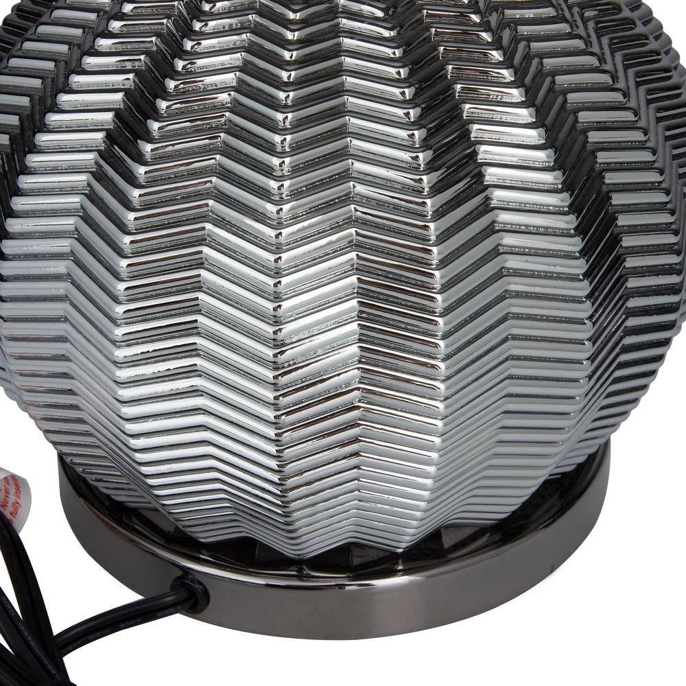 20 In. Black Polyester Transitional Table Lamp by Litton Lane 4 20 In. Black Polyester Transitional Table Lamp by Litton Lane - Image 2