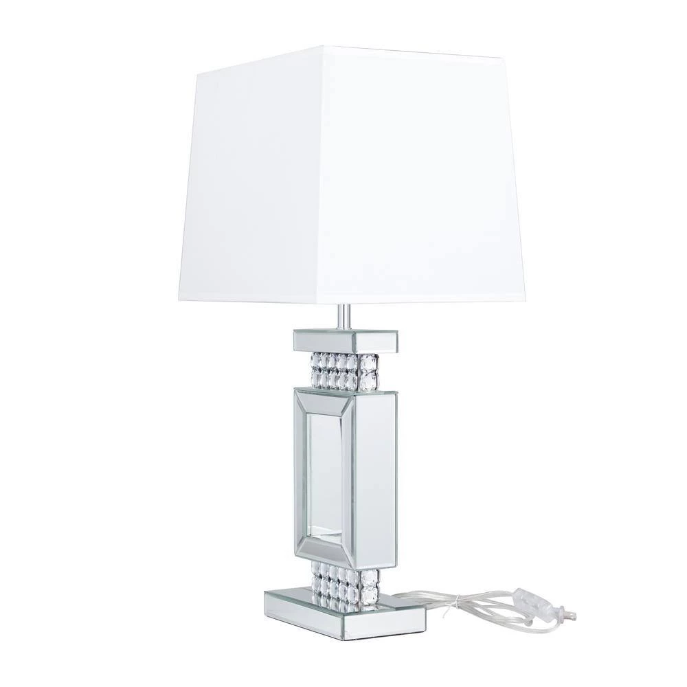 29 in. Silver Wood Glam Table Lamp by Litton Lane 6 29 in. Silver Wood Glam Table Lamp by Litton Lane - Image 4