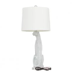 29 in. White Polystone Glam Table Lamp (Set of 2) by Litton Lane -Litton Lane Sales silver litton lane table lamps 040388 66 1000