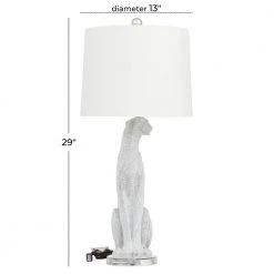 29 in. White Polystone Glam Table Lamp (Set of 2) by Litton Lane -Litton Lane Sales silver litton lane table lamps 040388 76 1000