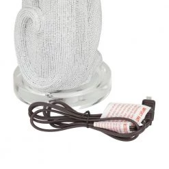 29 in. White Polystone Glam Table Lamp (Set of 2) by Litton Lane -Litton Lane Sales silver litton lane table lamps 040388 77 1000