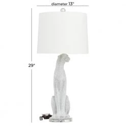 29 in. White Polystone Glam Table Lamp (Set of 2) by Litton Lane -Litton Lane Sales silver litton lane table lamps 040388 c3 1000