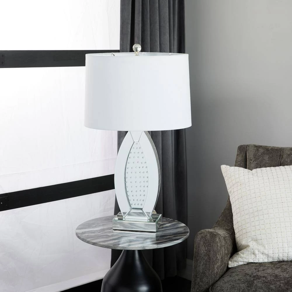 29 in. Silver Glass Glam Table Lamp by Litton Lane 12 29 in. Silver Glass Glam Table Lamp by Litton Lane - Image 10