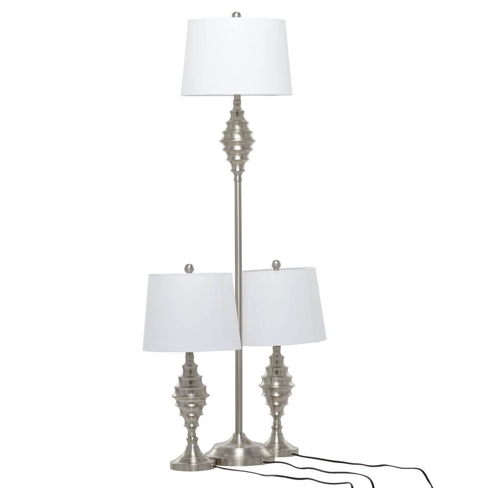 59 In. Silver Metal Coastal Table Lamp (Set of 3) by Litton Lane 9 59 In. Silver Metal Coastal Table Lamp (Set of 3) by Litton Lane - Image 7