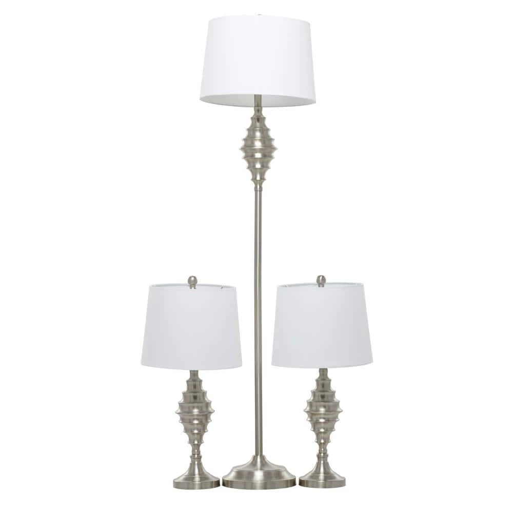 59 In. Silver Metal Coastal Table Lamp (Set of 3) by Litton Lane 3 59 In. Silver Metal Coastal Table Lamp (Set of 3) by Litton Lane