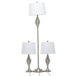 59 In. Silver Metal Coastal Table Lamp (Set of 3) by Litton Lane 16 59 In. Silver Metal Coastal Table Lamp (Set of 3) by Litton Lane -Litton Lane Sales silver litton lane table lamps 040616 66 1000