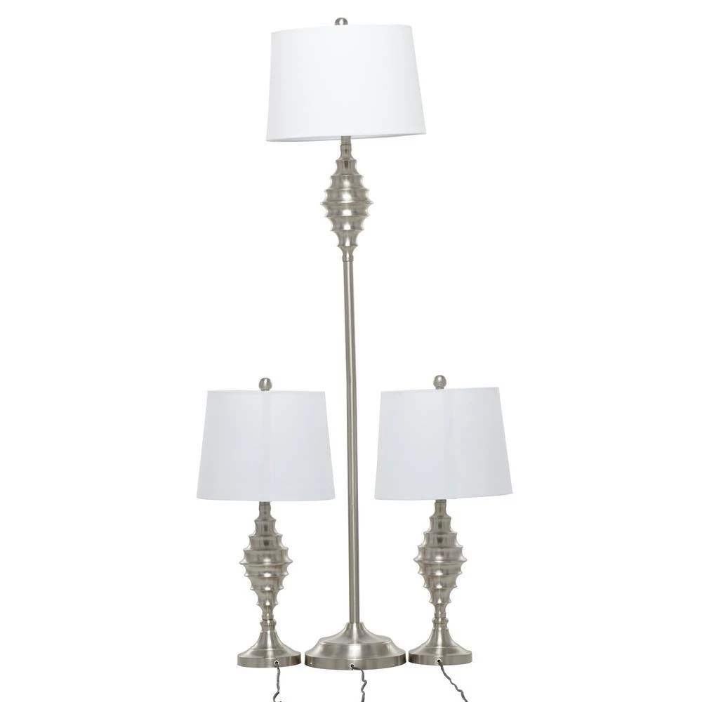 59 In. Silver Metal Coastal Table Lamp (Set of 3) by Litton Lane 6 59 In. Silver Metal Coastal Table Lamp (Set of 3) by Litton Lane - Image 4