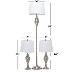 59 In. Silver Metal Coastal Table Lamp (Set of 3) by Litton Lane 22 59 In. Silver Metal Coastal Table Lamp (Set of 3) by Litton Lane -Litton Lane Sales silver litton lane table lamps 040616 76 1000