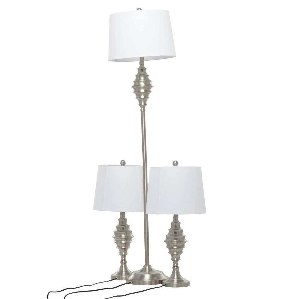 59 In. Silver Metal Coastal Table Lamp (Set of 3) by Litton Lane 7 59 In. Silver Metal Coastal Table Lamp (Set of 3) by Litton Lane - Image 5