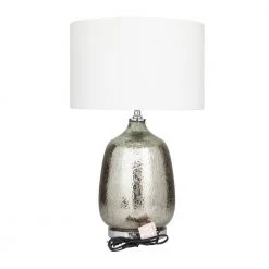 25 In. Silver Linen Traditional Table Lamp by Litton Lane 12 25 In. Silver Linen Traditional Table Lamp by Litton Lane -Litton Lane Sales silver litton lane table lamps 040974 66 1000