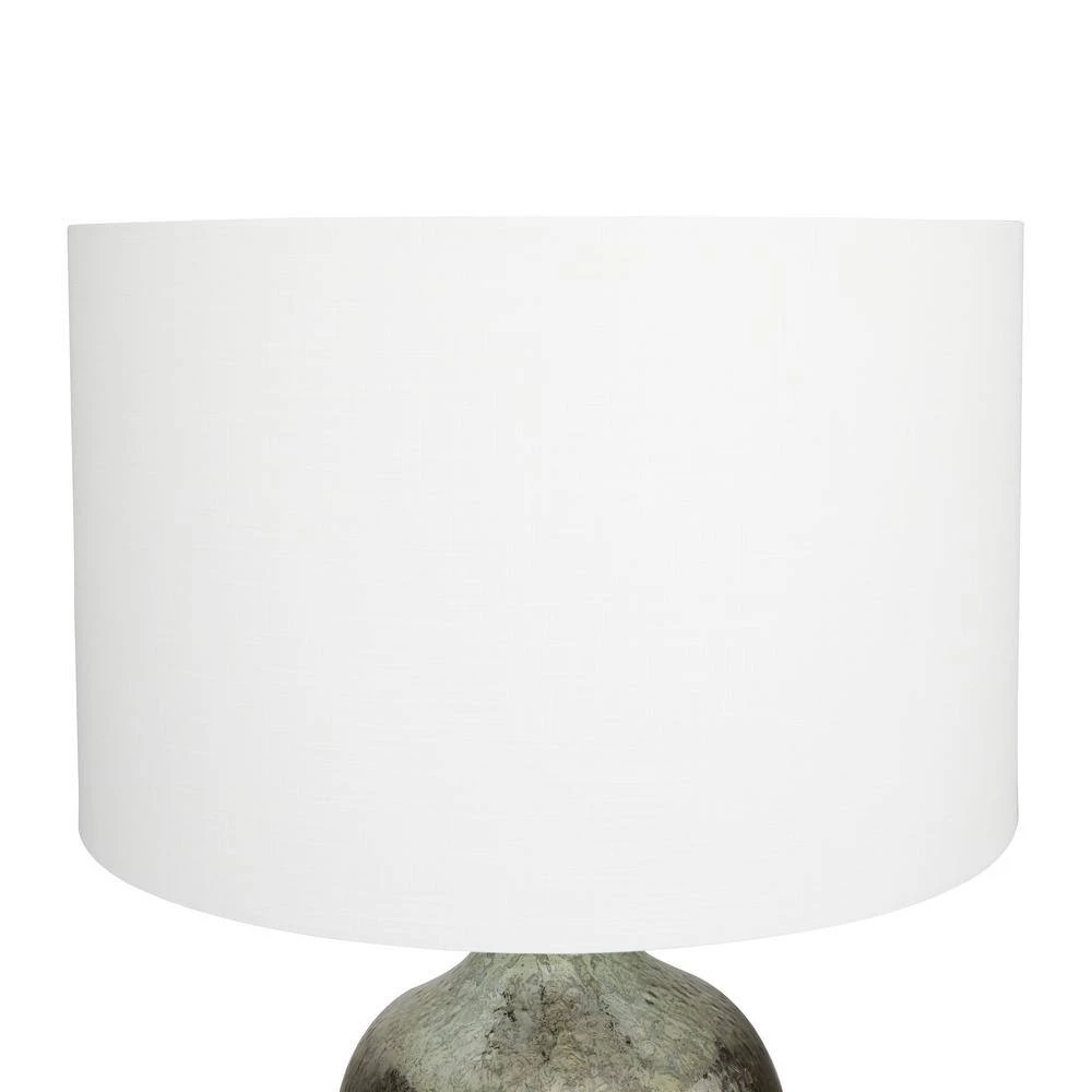 25 In. Silver Linen Traditional Table Lamp by Litton Lane 8 25 In. Silver Linen Traditional Table Lamp by Litton Lane - Image 6