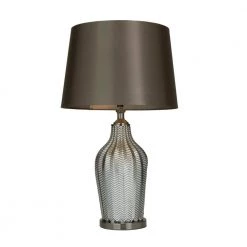 25 In. Black Linen Contemporary Table Lamp by Litton Lane