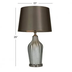 25 In. Black Linen Contemporary Table Lamp by Litton Lane 18 25 In. Black Linen Contemporary Table Lamp by Litton Lane -Litton Lane Sales silver litton lane table lamps 041049 76 1000