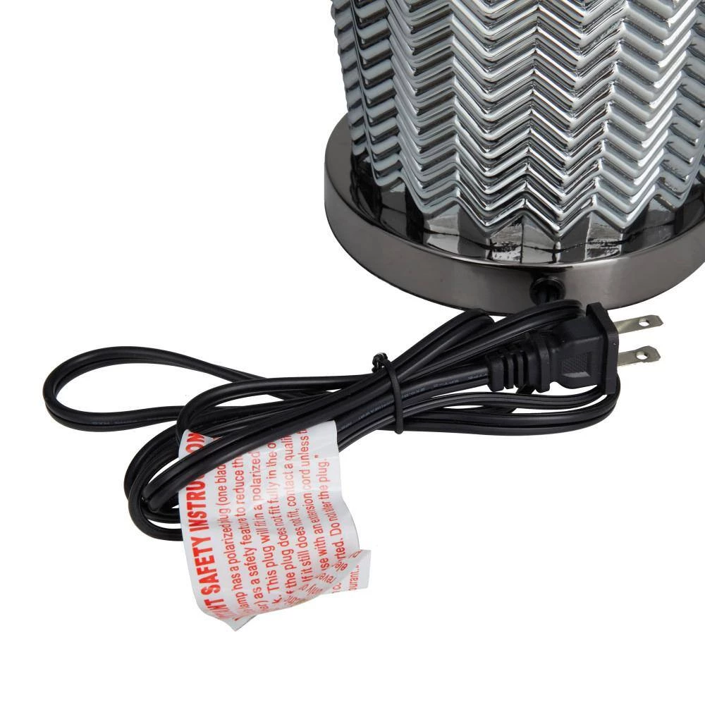 25 In. Black Linen Contemporary Table Lamp by Litton Lane 6 25 In. Black Linen Contemporary Table Lamp by Litton Lane - Image 4