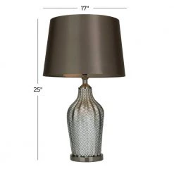 25 In. Black Linen Contemporary Table Lamp by Litton Lane 15 25 In. Black Linen Contemporary Table Lamp by Litton Lane -Litton Lane Sales silver litton lane table lamps 041049 c3 1000