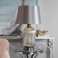 27 in. Grey Glass Modern Accent Lamp by Litton Lane 17 27 in. Grey Glass Modern Accent Lamp by Litton Lane -Litton Lane Sales silver litton lane table lamps 042681 31 1000