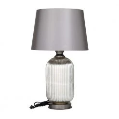 27 in. Grey Glass Modern Accent Lamp by Litton Lane