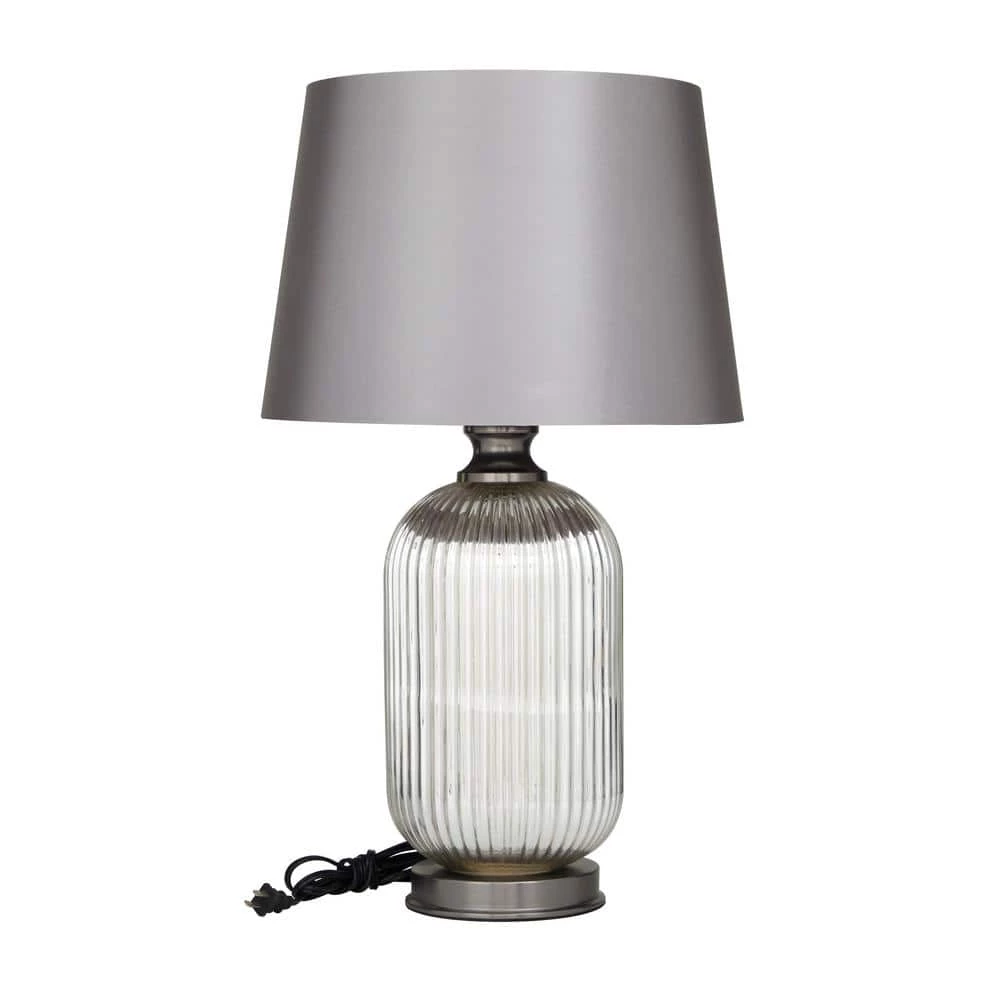 27 in. Grey Glass Modern Accent Lamp by Litton Lane 3 27 in. Grey Glass Modern Accent Lamp by Litton Lane