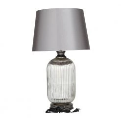 27 in. Grey Glass Modern Accent Lamp by Litton Lane 12 27 in. Grey Glass Modern Accent Lamp by Litton Lane -Litton Lane Sales silver litton lane table lamps 042681 66 1000