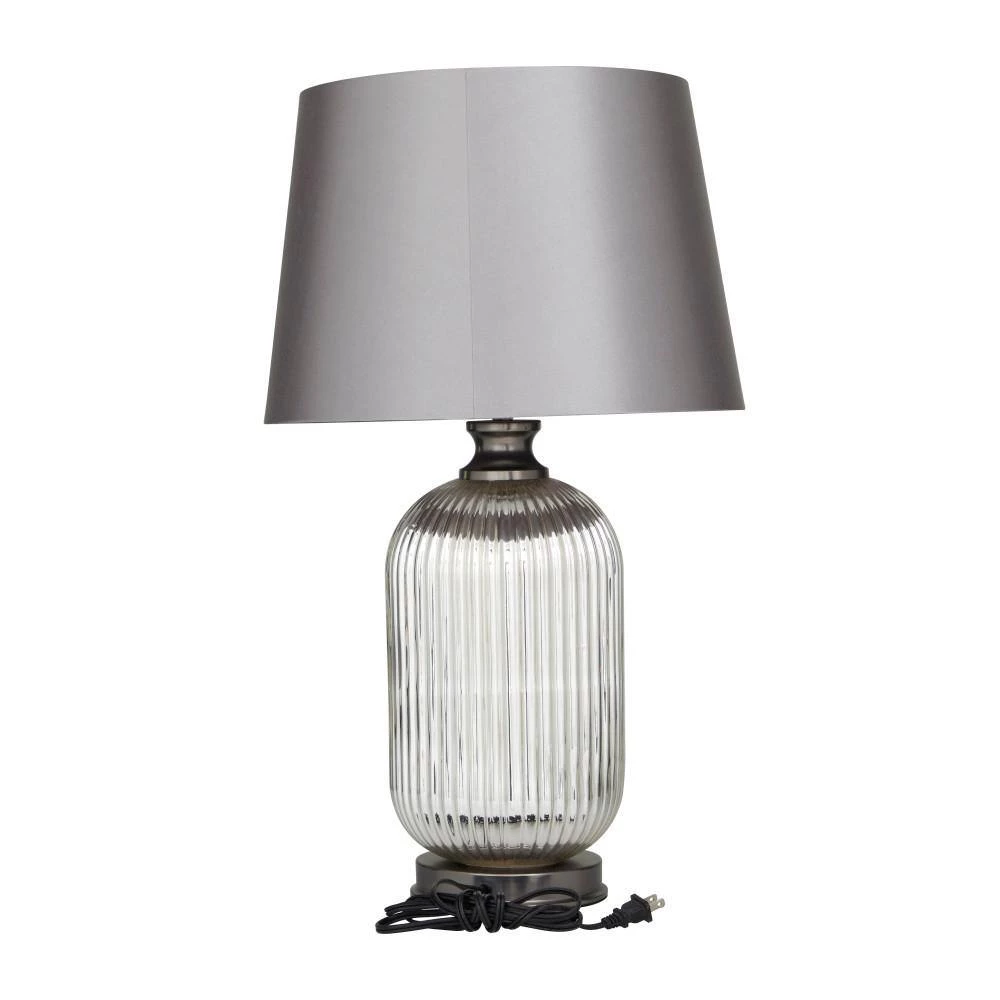 27 in. Grey Glass Modern Accent Lamp by Litton Lane 5 27 in. Grey Glass Modern Accent Lamp by Litton Lane - Image 3