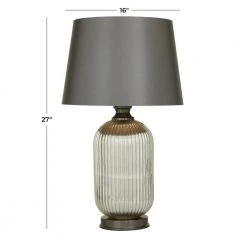 27 in. Grey Glass Modern Accent Lamp by Litton Lane 16 27 in. Grey Glass Modern Accent Lamp by Litton Lane -Litton Lane Sales silver litton lane table lamps 042681 76 1000