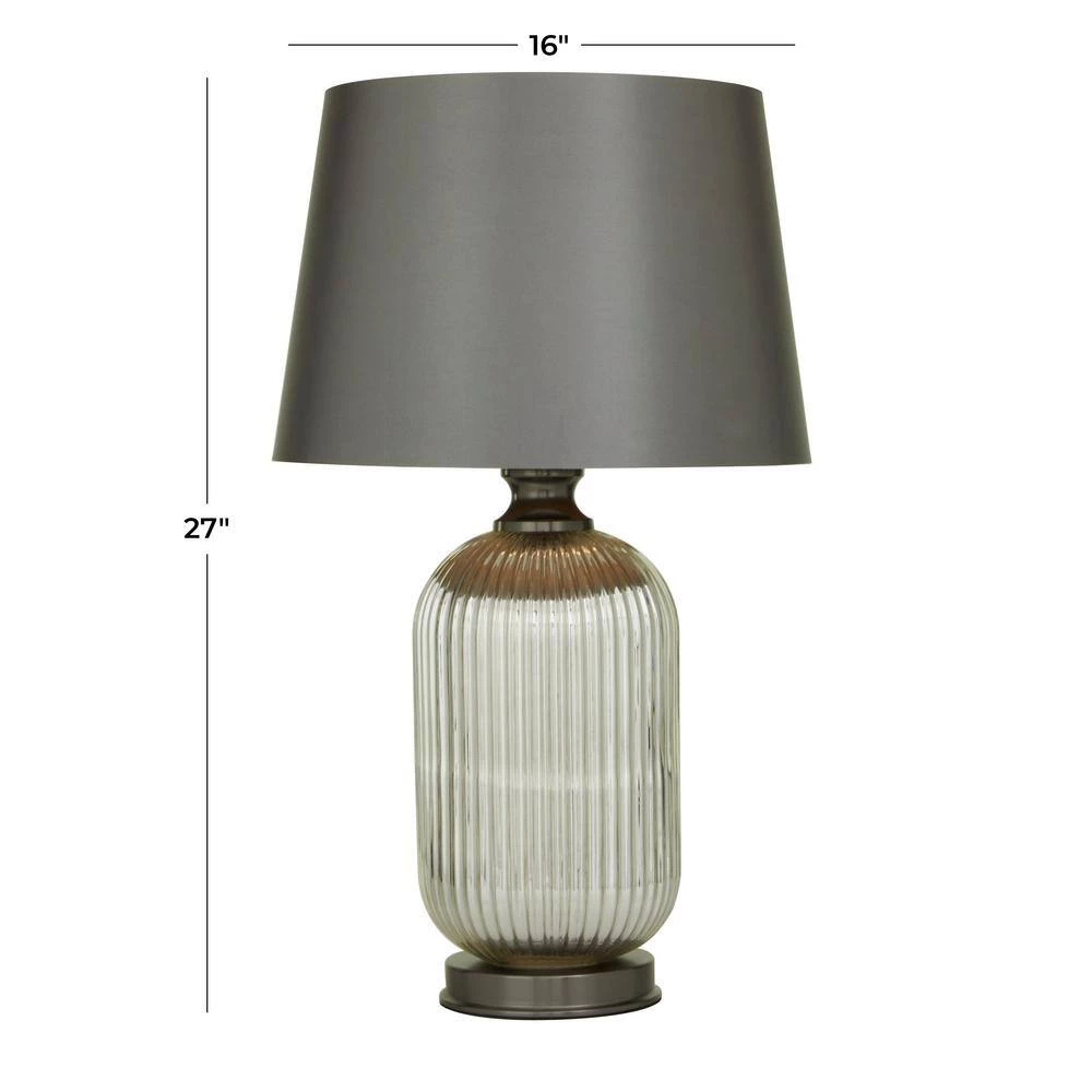 27 in. Grey Glass Modern Accent Lamp by Litton Lane 9 27 in. Grey Glass Modern Accent Lamp by Litton Lane - Image 7