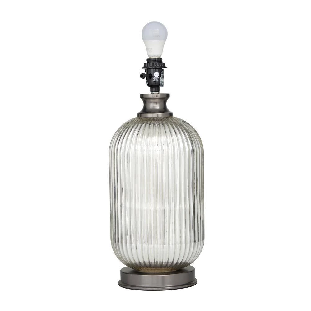 27 in. Grey Glass Modern Accent Lamp by Litton Lane 7 27 in. Grey Glass Modern Accent Lamp by Litton Lane - Image 5