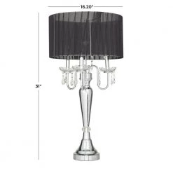 31 in. Black Metal Glam Accent Lamp by Litton Lane 14 31 in. Black Metal Glam Accent Lamp by Litton Lane -Litton Lane Sales silver litton lane table lamps 042897 c3 1000