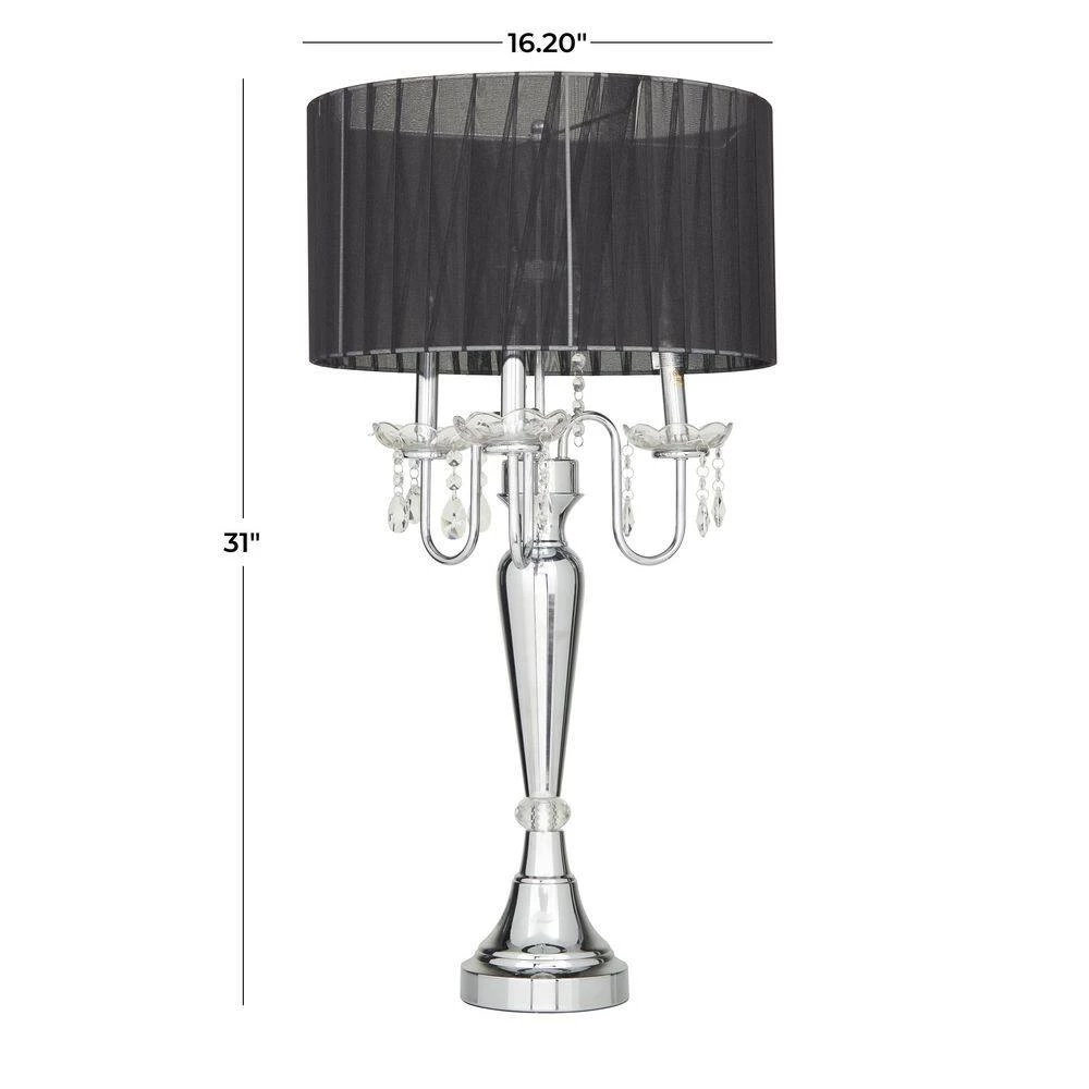 31 in. Black Metal Glam Accent Lamp by Litton Lane 8 31 in. Black Metal Glam Accent Lamp by Litton Lane - Image 6