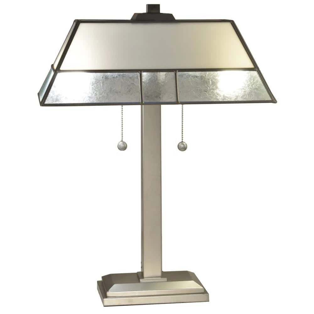 Concord 24 in. Silver Table Lamp with Fused Glass Shade by Springdale Lighting 4 Concord 24 in. Silver Table Lamp with Fused Glass Shade by Springdale Lighting - Image 2