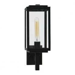 Addison - 1-Light Textured Black Outdoor Wall Lantern Sconce Light with Clear Glass Shade by Robert Stevenson Lighting -Litton Lane Sales textured black robert stevenson lighting outdoor sconces ec1239 44 1000